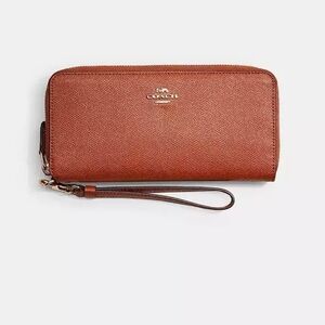 Coach Red Continetal Leather Wristlet Wallet